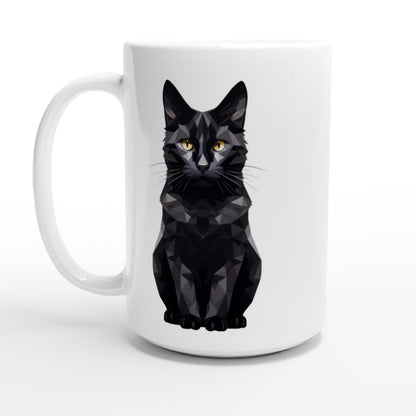 Crystal Black Domestic Shorthair - Ceramic Coffee Mug