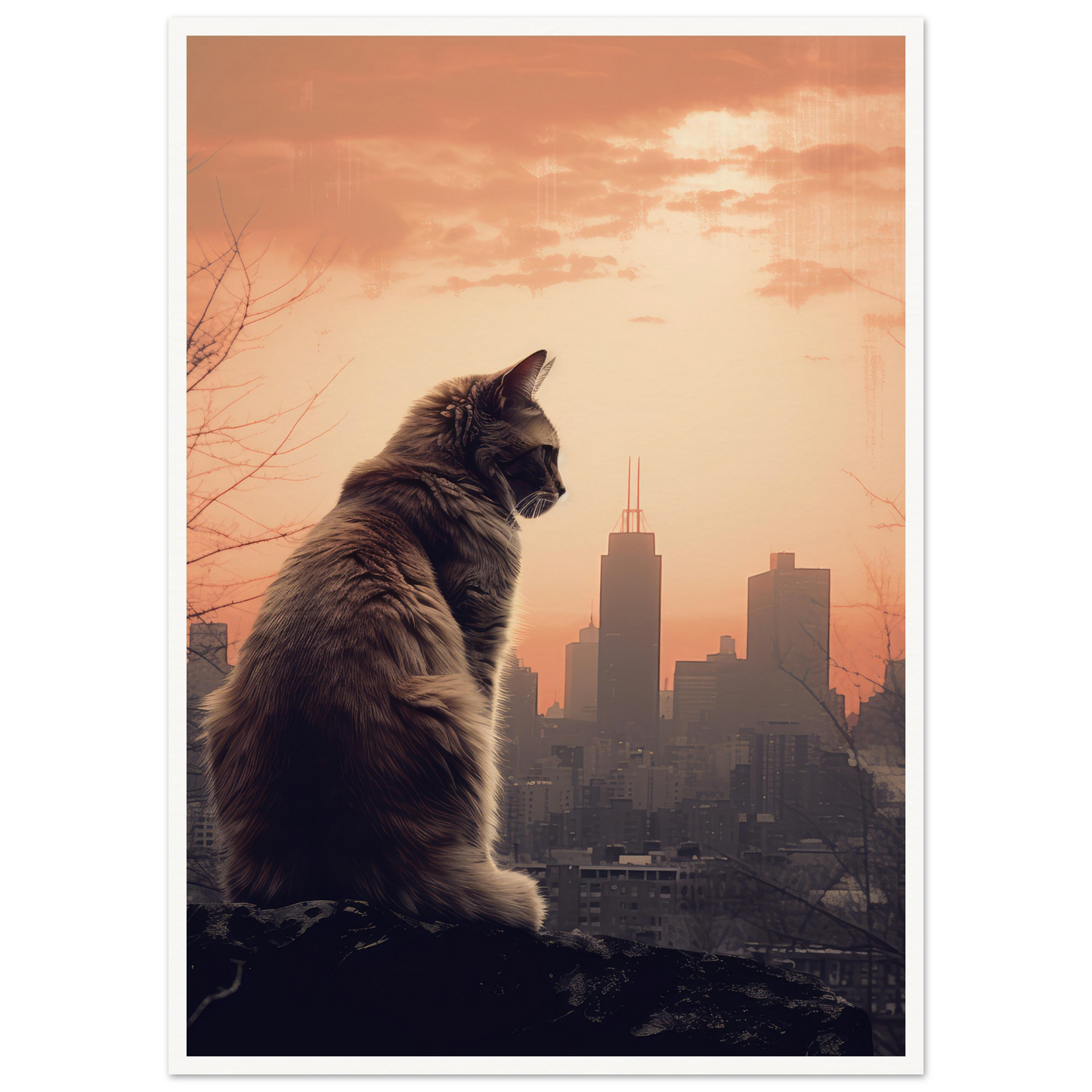 Skyline Cat - Matte Archival Poster