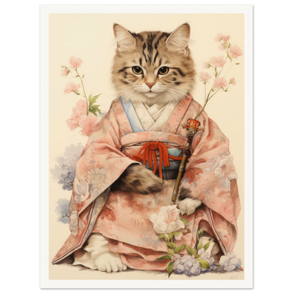 Kimono Cat - Matte Archival Poster