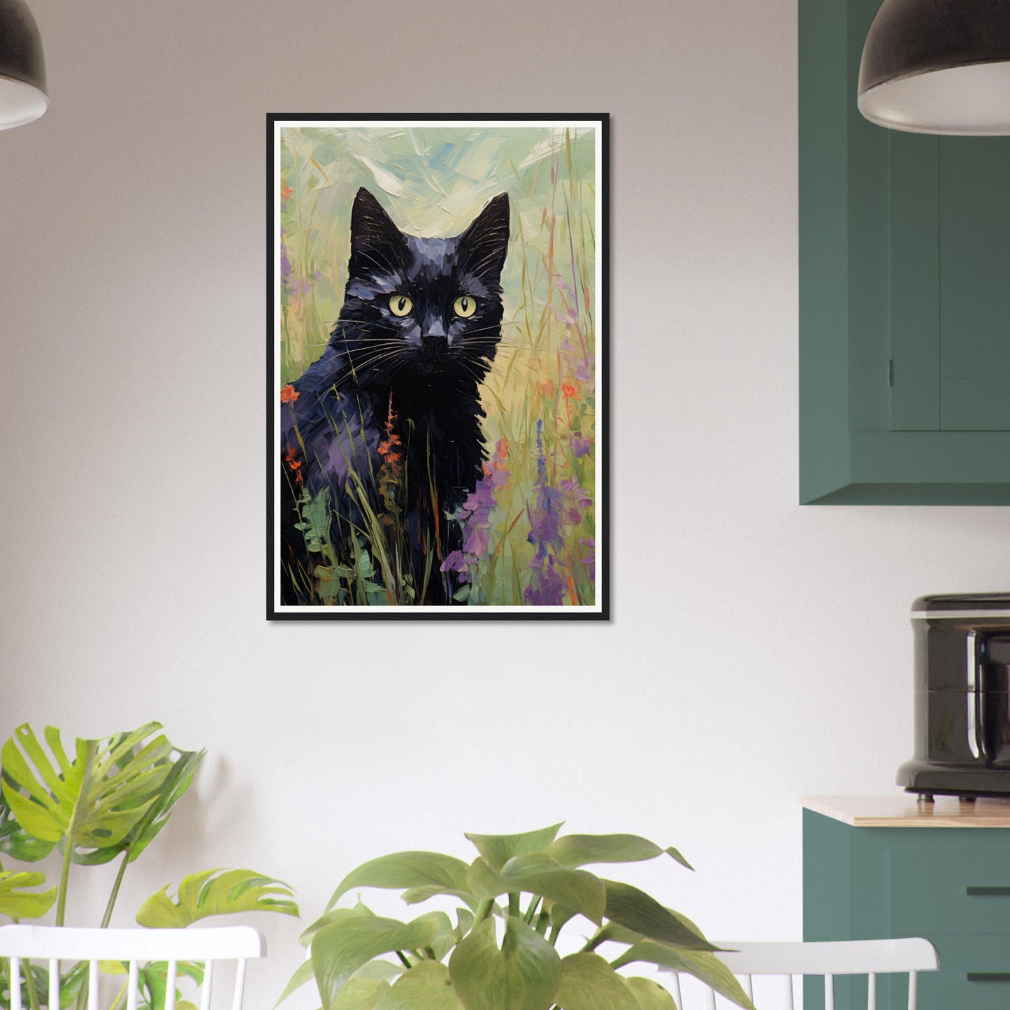 Black Cat In Field - Matte Archival Poster