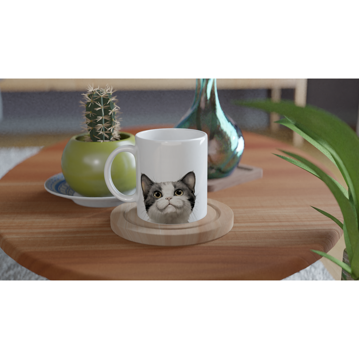 Curious Kitty - Ceramic Coffee Mug
