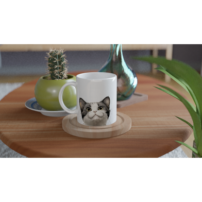 Curious Kitty - Ceramic Coffee Mug