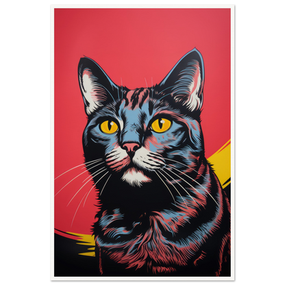 Retro Pop Art Cat - Matte Archival Poster