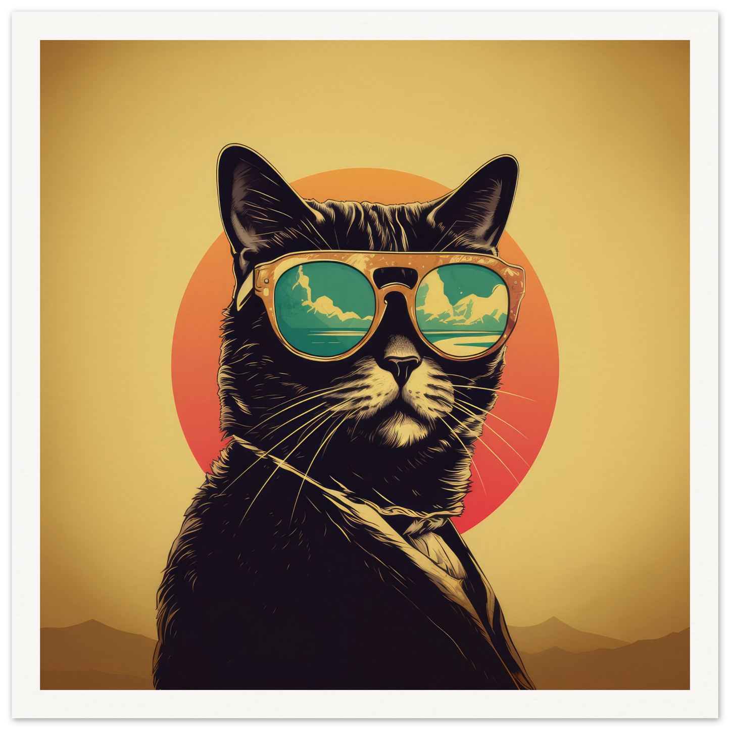 Retro Cool Cat - Matte Archival Poster