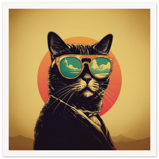 Retro Cool Cat - Matte Archival Poster