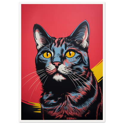 Retro Pop Art Cat - Matte Archival Poster