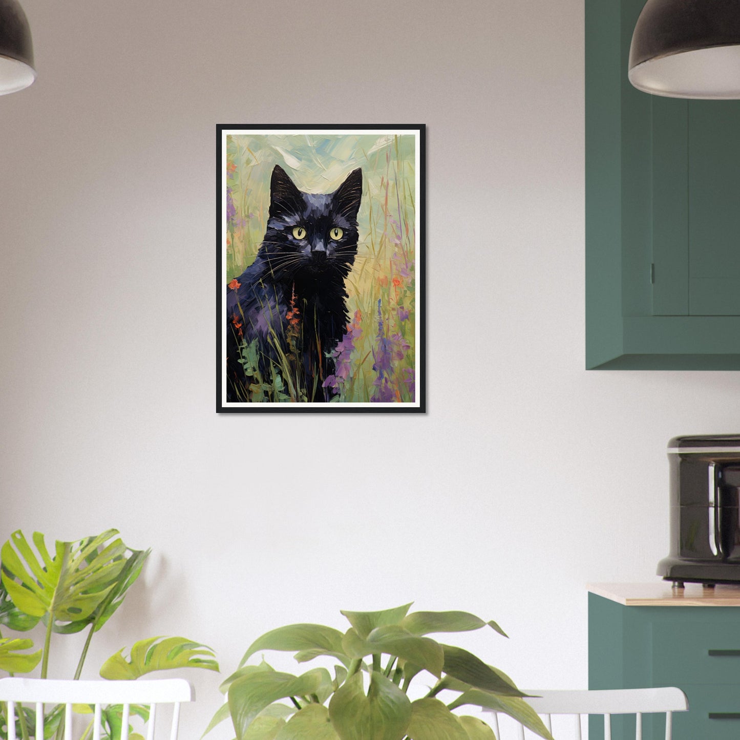 Black Cat In Field - Matte Archival Poster