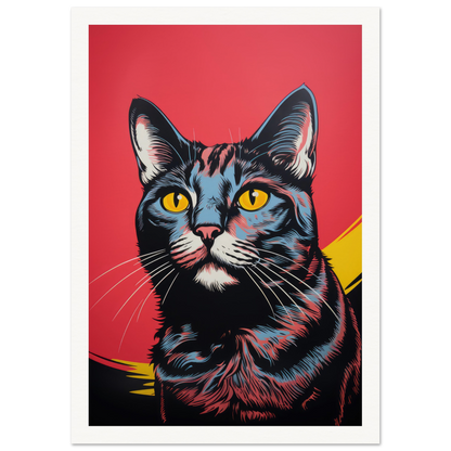 Retro Pop Art Cat - Matte Archival Poster