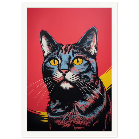 Retro Pop Art Cat - Matte Archival Poster