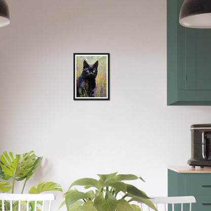 Black Cat In Field - Matte Archival Poster