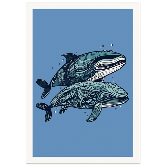 Pair Of Whales - Matte Archival Poster