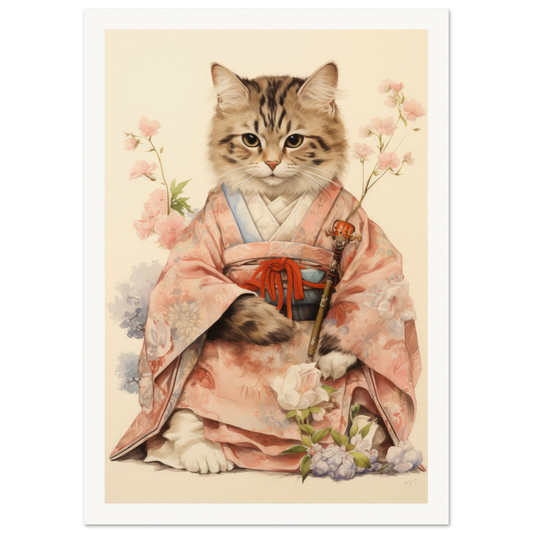 Kimono Cat - Matte Archival Poster