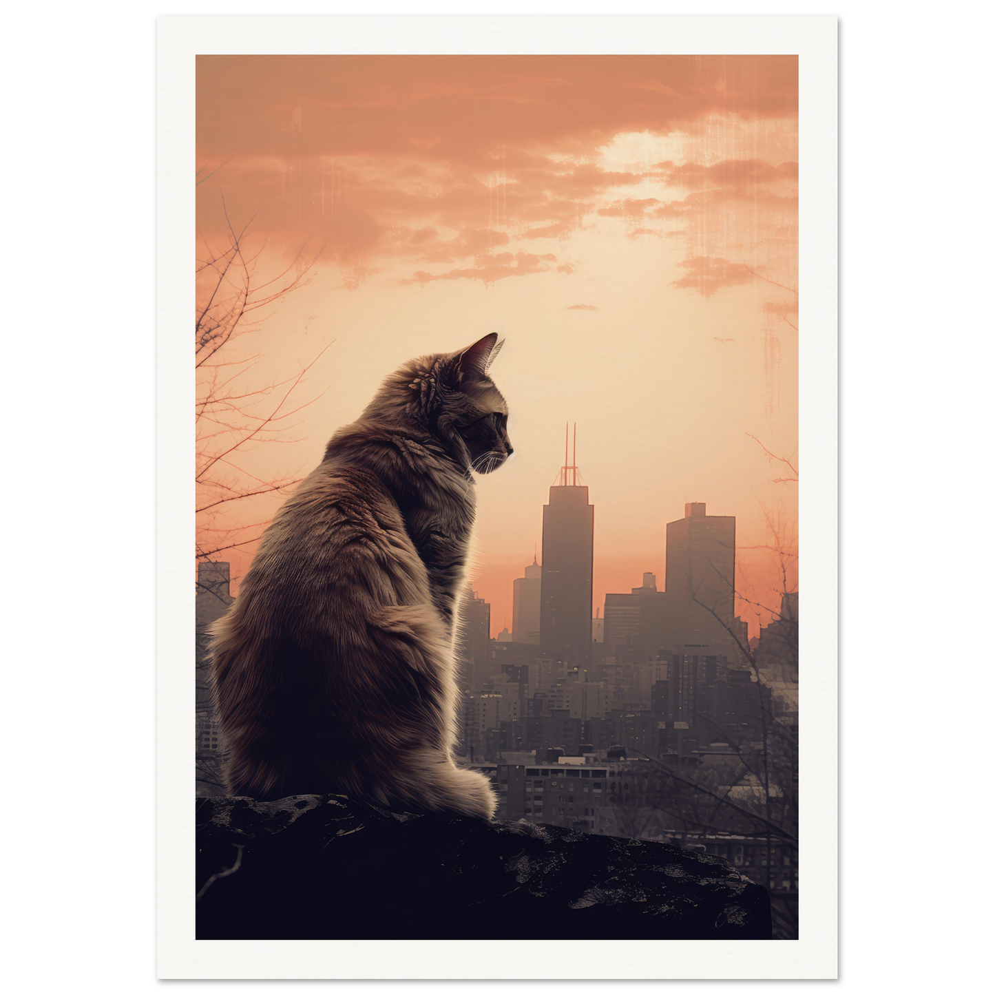 Skyline Cat - Matte Archival Poster