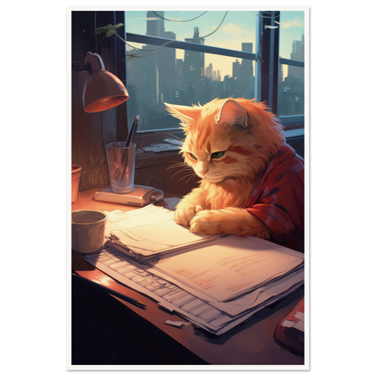 Studying Hard - Matte Archival Poster