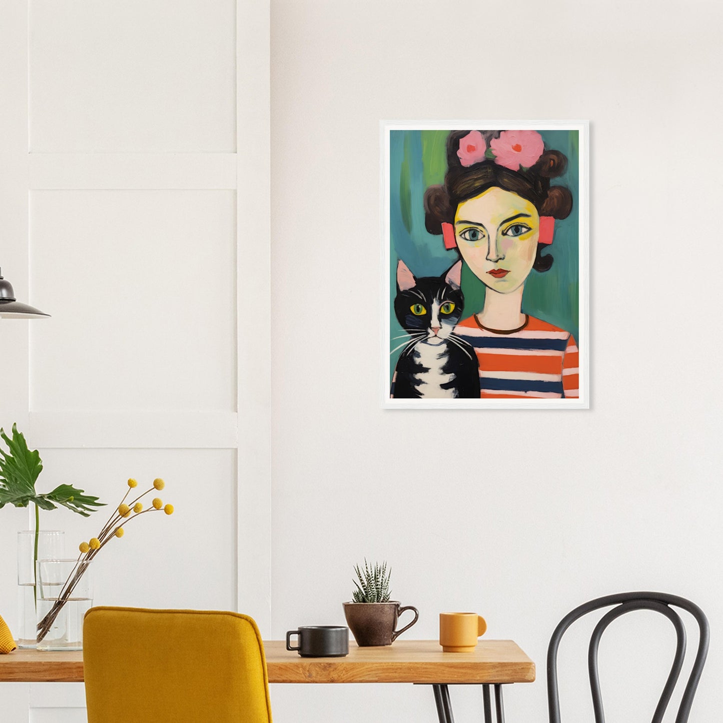 Woman And Cat - Matte Archival Poster