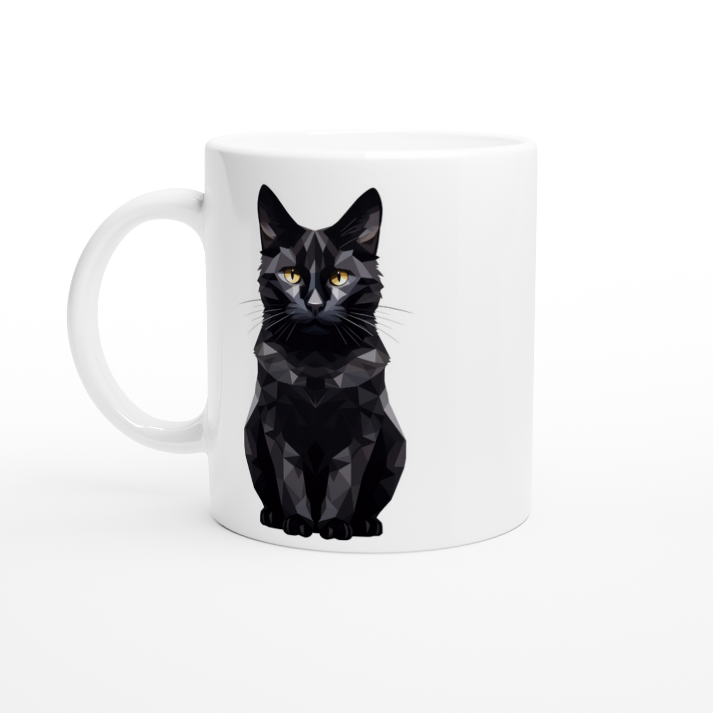 Crystal Black Domestic Shorthair - Ceramic Coffee Mug