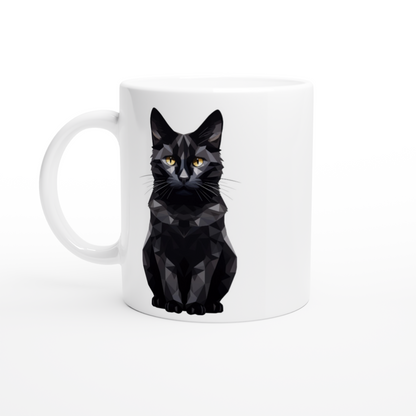 Crystal Black Domestic Shorthair - Ceramic Coffee Mug
