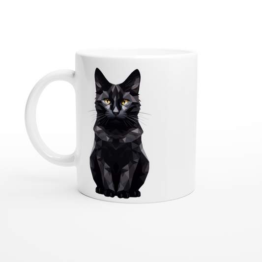 Crystal Black Domestic Shorthair - Ceramic Coffee Mug