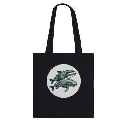 Pair Of Whales (Vintage) - Cotton Tote Bag