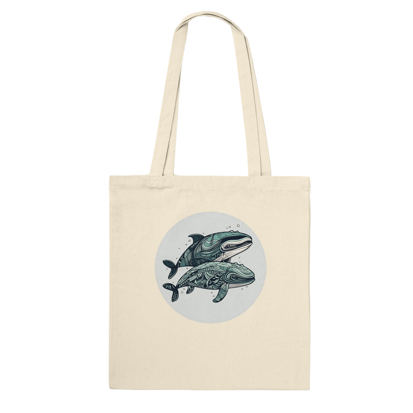 Pair Of Whales (Vintage) - Cotton Tote Bag