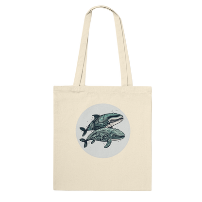 Pair Of Whales (Vintage) - Cotton Tote Bag