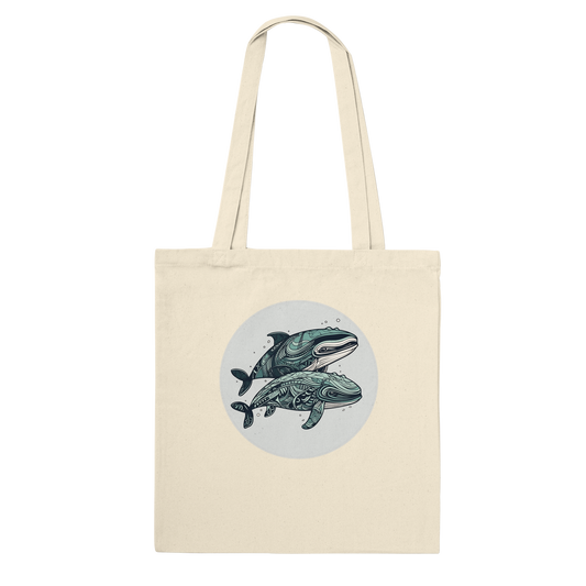 Pair Of Whales (Vintage) - Cotton Tote Bag
