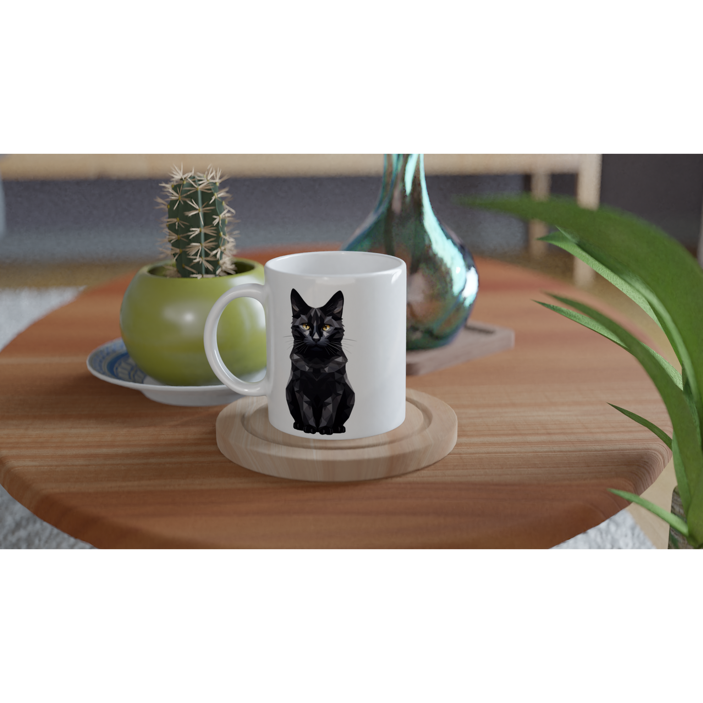 Crystal Black Domestic Shorthair - Ceramic Coffee Mug