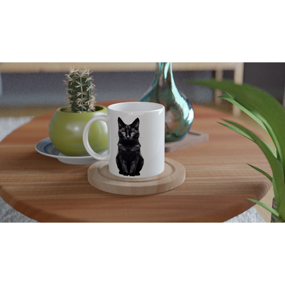 Crystal Black Domestic Shorthair - Ceramic Coffee Mug