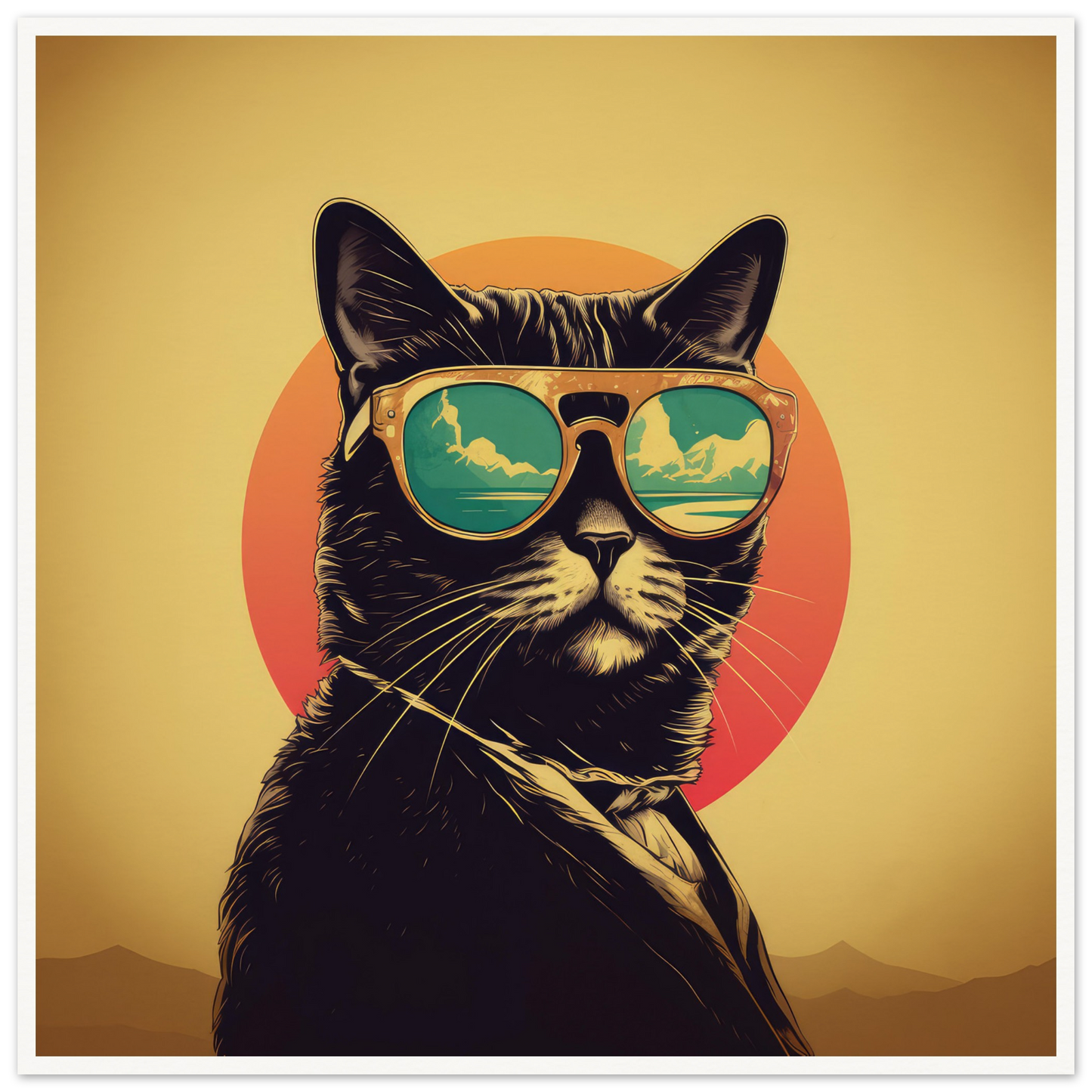 Retro Cool Cat - Matte Archival Poster