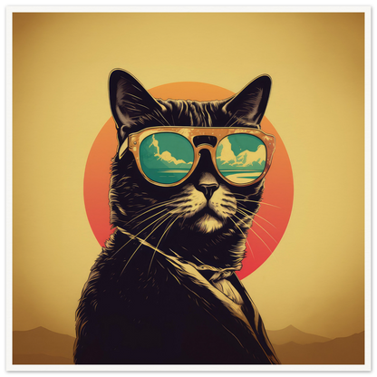 Retro Cool Cat - Matte Archival Poster