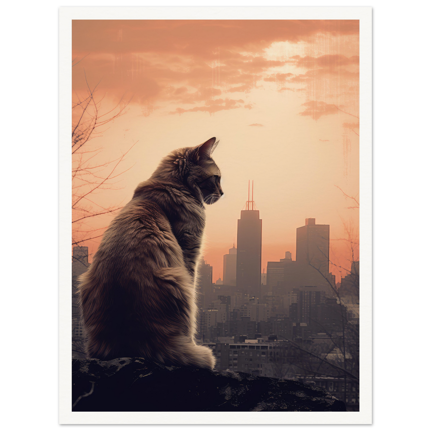 Skyline Cat - Matte Archival Poster
