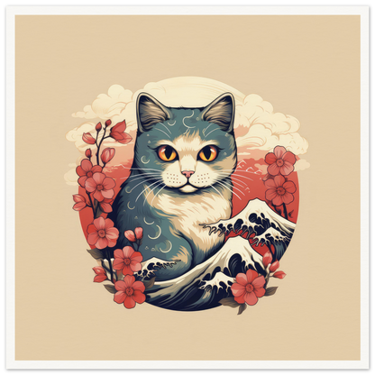 Floral Cat - Matte Archival Poster