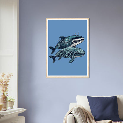 Pair Of Whales - Matte Archival Poster