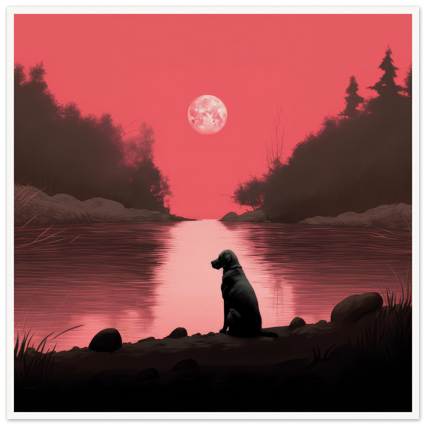Red Moon River - Matte Archival Poster