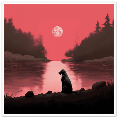 Red Moon River - Matte Archival Poster