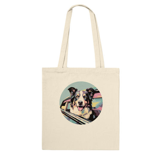 Pop Art Border Collie (Vintage) - Cotton Tote Bag