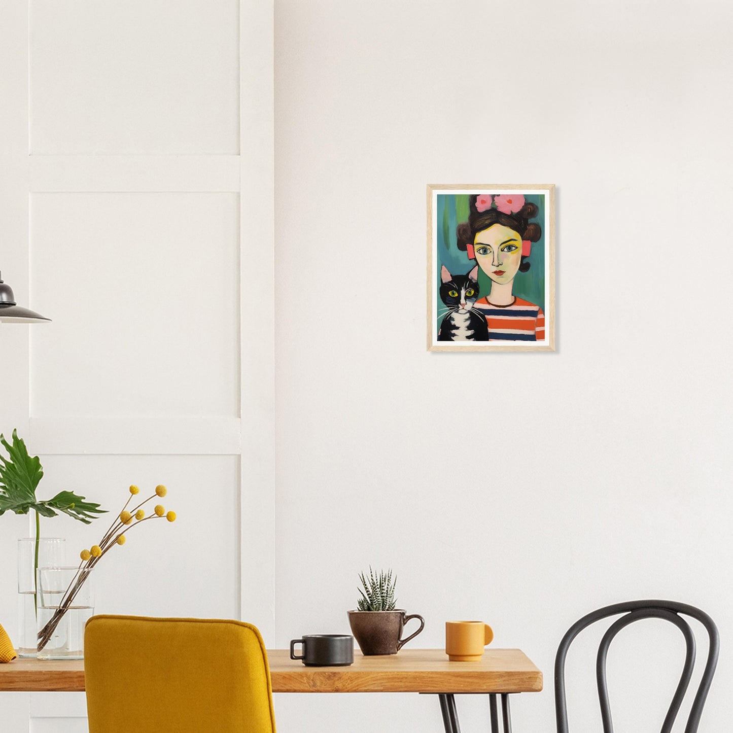 Woman And Cat - Matte Archival Poster