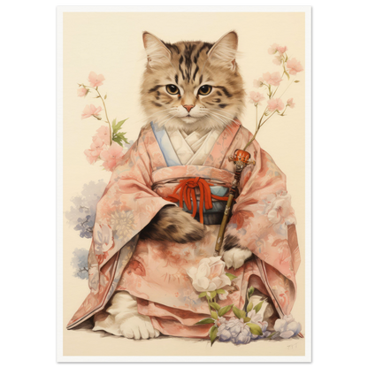 Kimono Cat - Matte Archival Poster