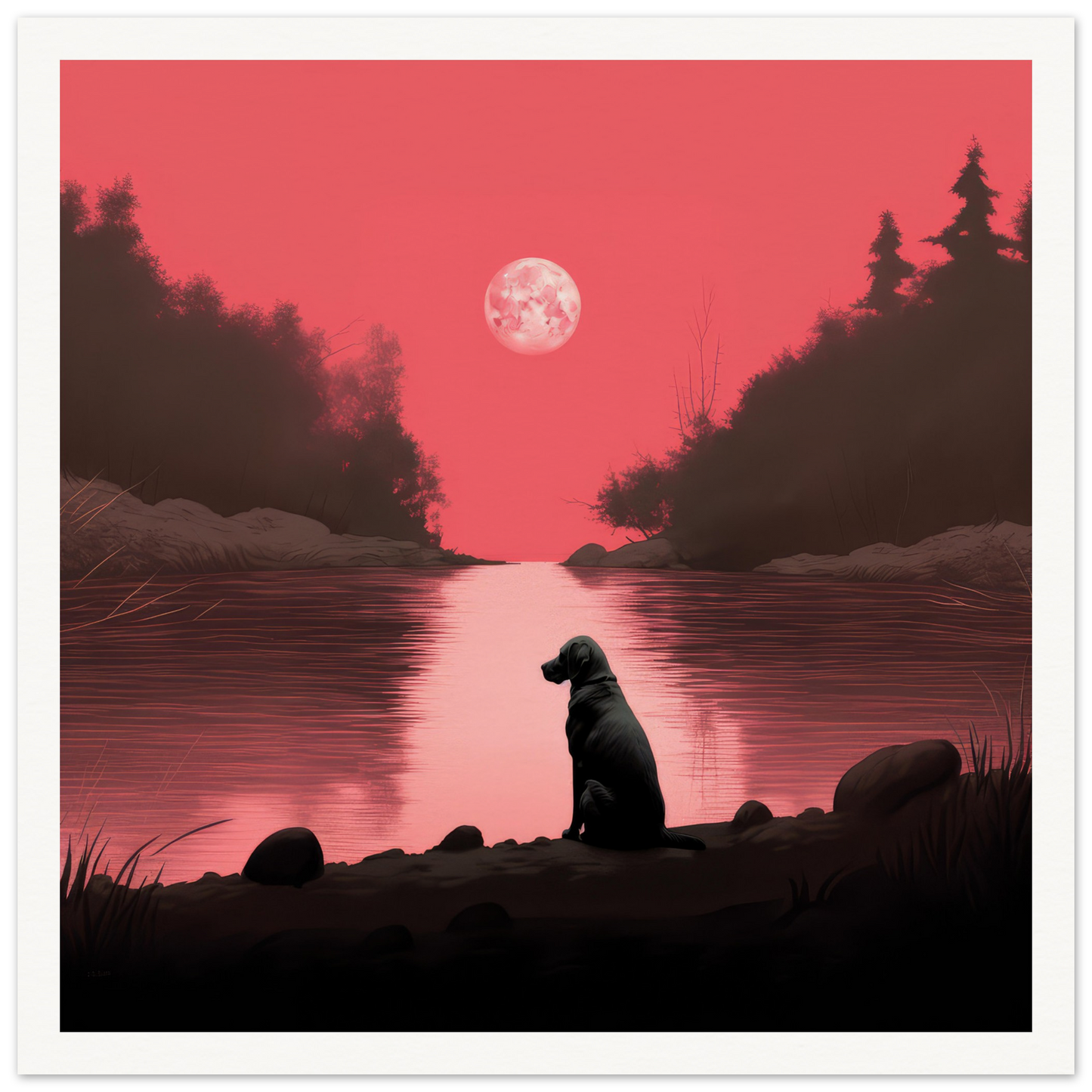 Red Moon River - Matte Archival Poster