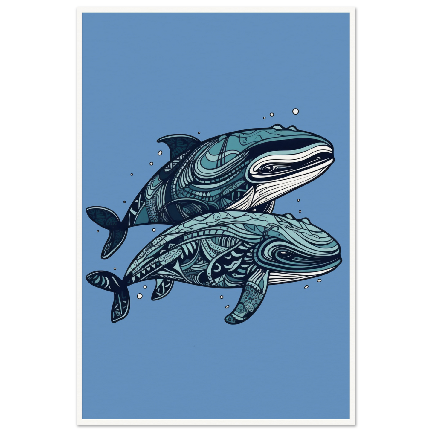 Pair Of Whales - Matte Archival Poster