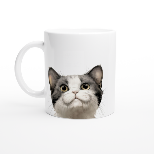 Curious Kitty - Ceramic Coffee Mug