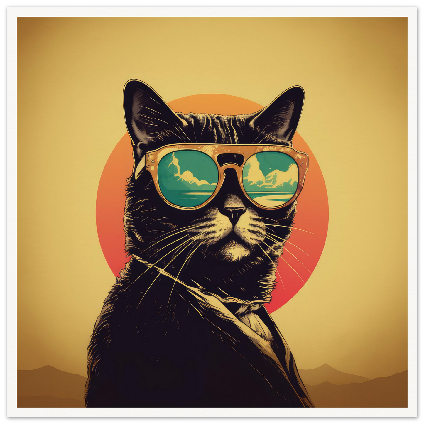 Retro Cool Cat - Matte Archival Poster