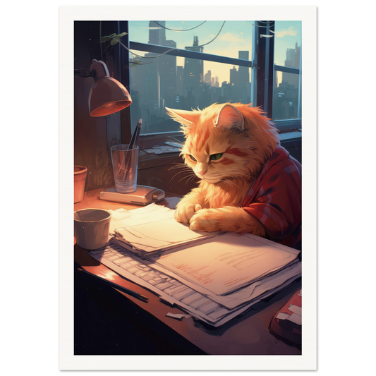 Studying Hard - Matte Archival Poster