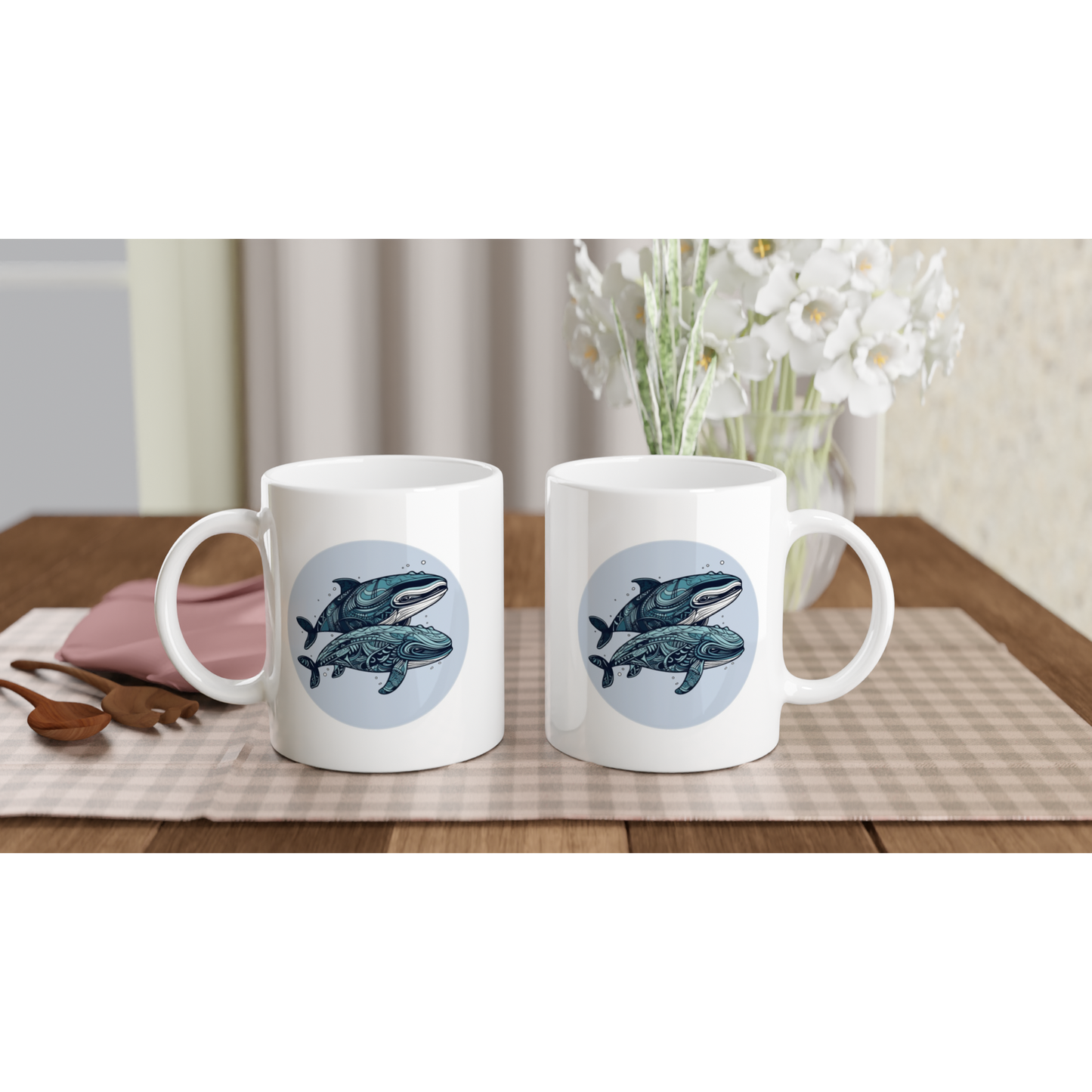 Pair Of Whales - Ceramic Coffee Mug